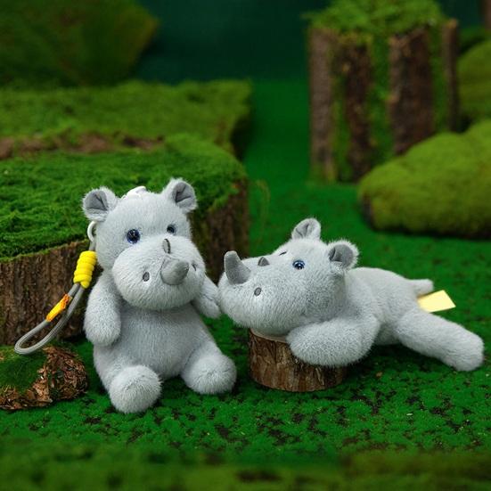 Plush Pendant Wrist Guard Rhino Design Soft Velvet Ergonomic Wrist Support Fluffy Typing Pad Bag Charm