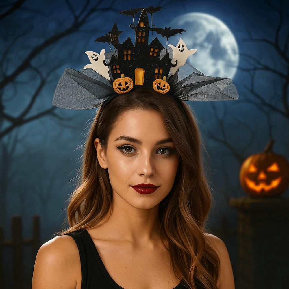Castle Halloween Hair Hoop White Ghost Ghost Hairband Funny Halloween Headband Photography Props