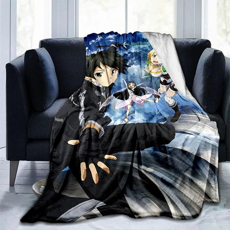 Популярное аниме SAO Sword Art Online, аниме, современное одеяло Gedruckt Bettdecke Geschenk, фланелевые мягкие плюшевые одеяла для дивана-кровати