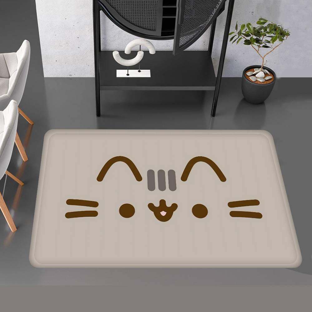 Аниме P-Pusheen Милый Кот Коврик для Двери Моющийся Нескользящий Коврик для Зоны Гостиной Дивана Стульев Кухонный Коврик для Двери Ковер