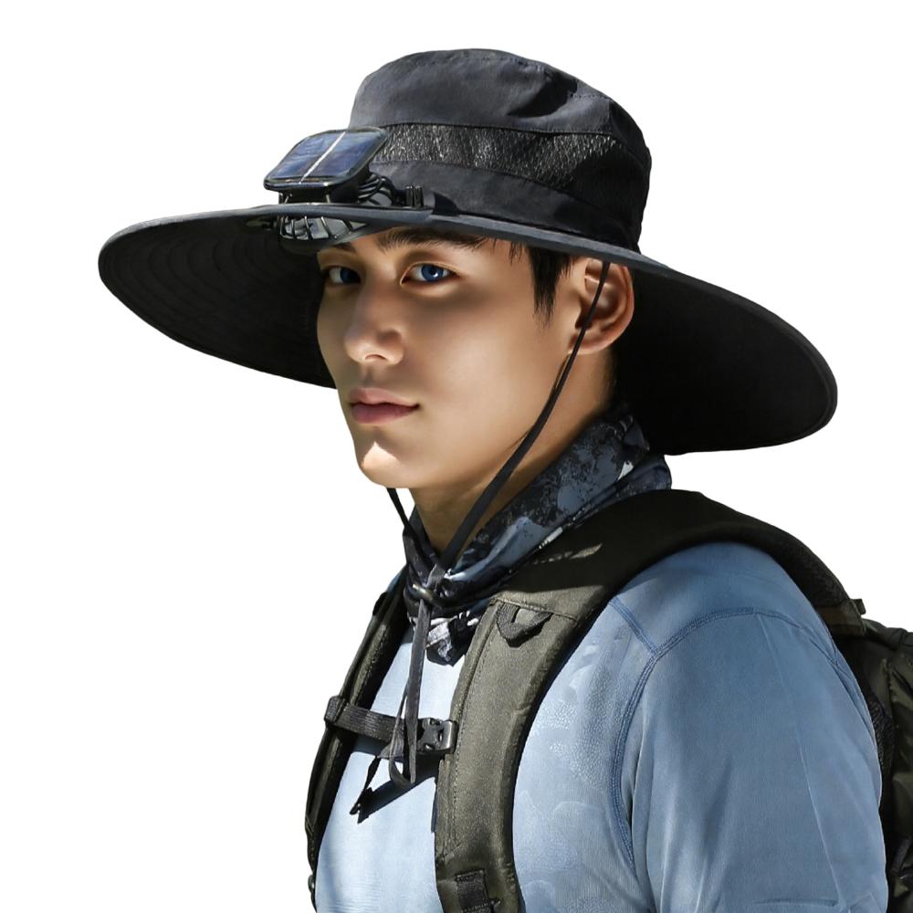 Breathable Solar Fan Hat UV Protection Fishing Bucket Hat Sun Hat with Fan  Hot Weather