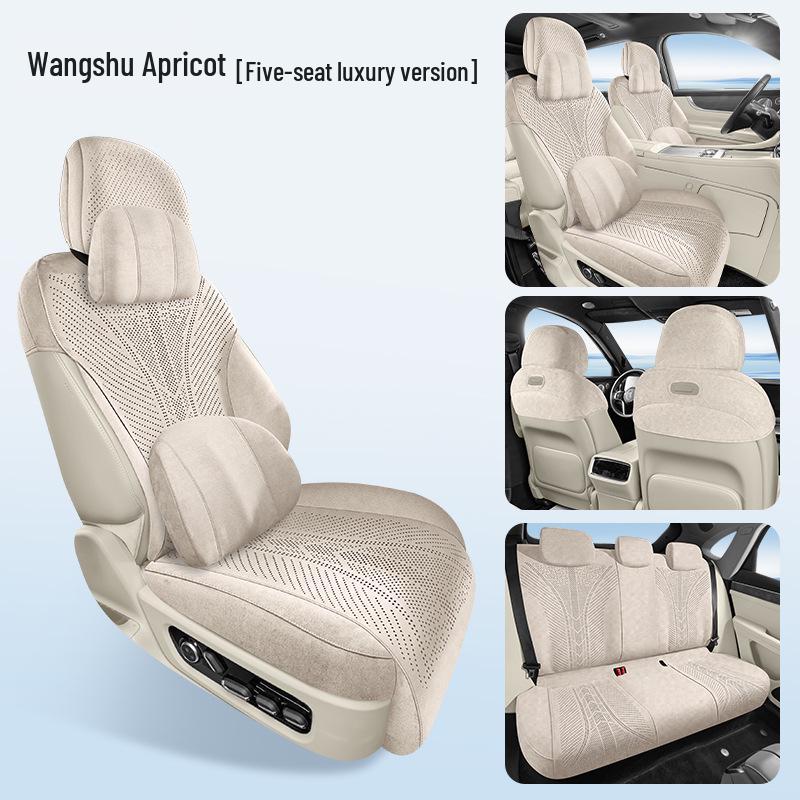 AITO M7 Car Seat Cushion, Universal All-Season Suede Saddle Pad for Six-Seater Vehicles