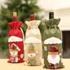Рождественский чехол для бутылки вина, льняной мешок для вина, рождественский новый чехол для бутылки шампанского, сумка для бутылки, украшение для обеденного стола