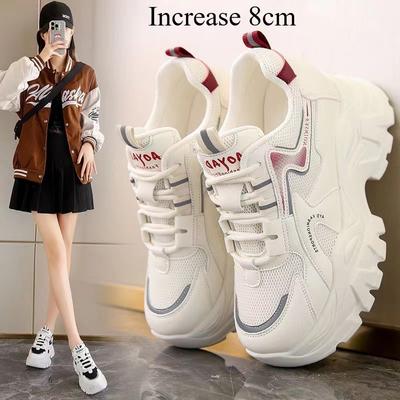 Новая женская обувь на весну. Универсальные женские кроссовки для увеличения роста. Износостойкая повседневная платформа.