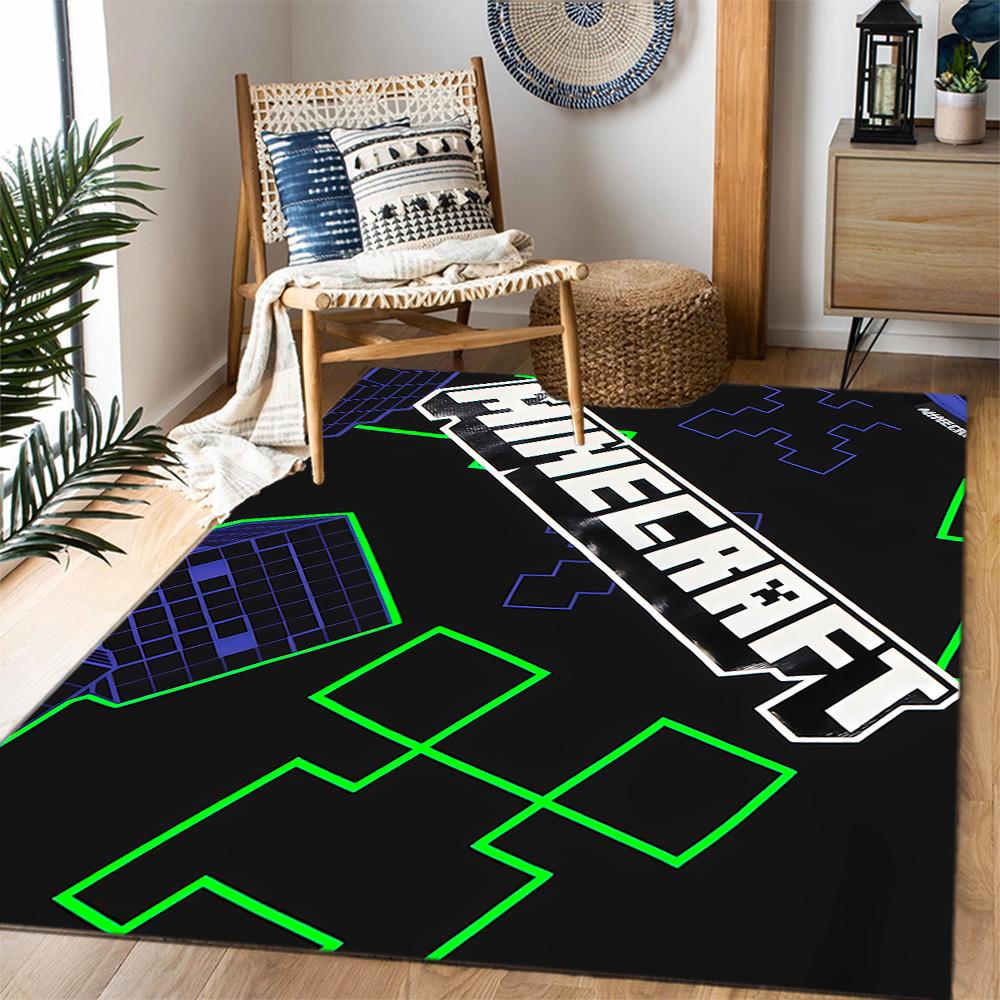 Minecraft: A Magical Journey Themed Anti-Slip Rugs - Polyester Home Decor, Suitable for Bedrooms, Living Rooms, Doorways, Studios, and Decorations
