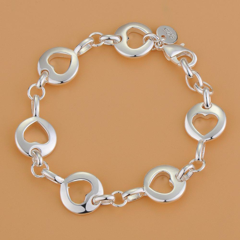 925 Silver Bracelet Heart High Quality Romance Chain For Woman Men Fashion Engagement Party Wedding Jewelry Gift