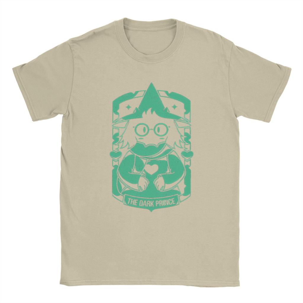 Футболка Темного Принца Deltarune для мужчин Сумасшедшая футболка из чистого хлопка Футболка с круглым вырезом и коротким рукавом Принтованные топы