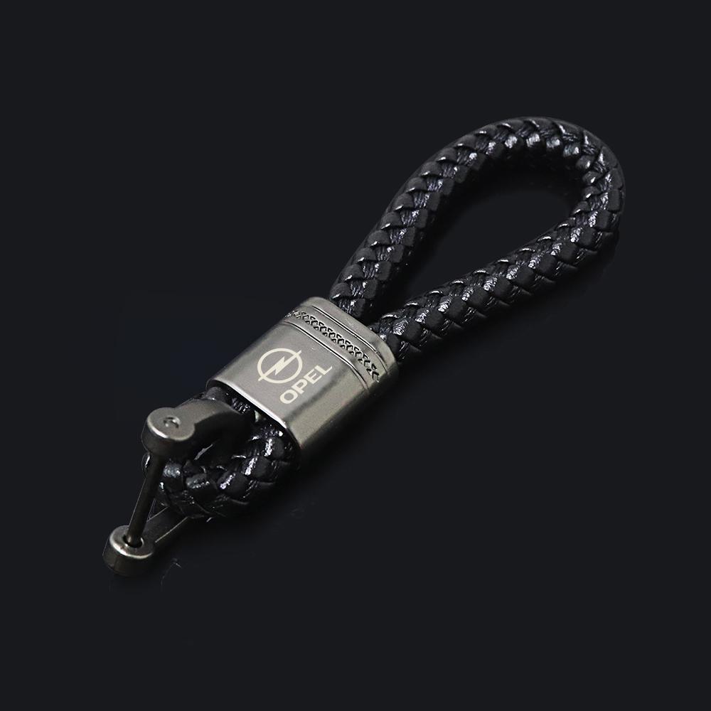AAAJL1 Leather Rope KeyChain Hand Woven Horseshoe Buckle Key Ring Car Key Rings For opel astra g h j insignia zafira corsa d c vivaro z