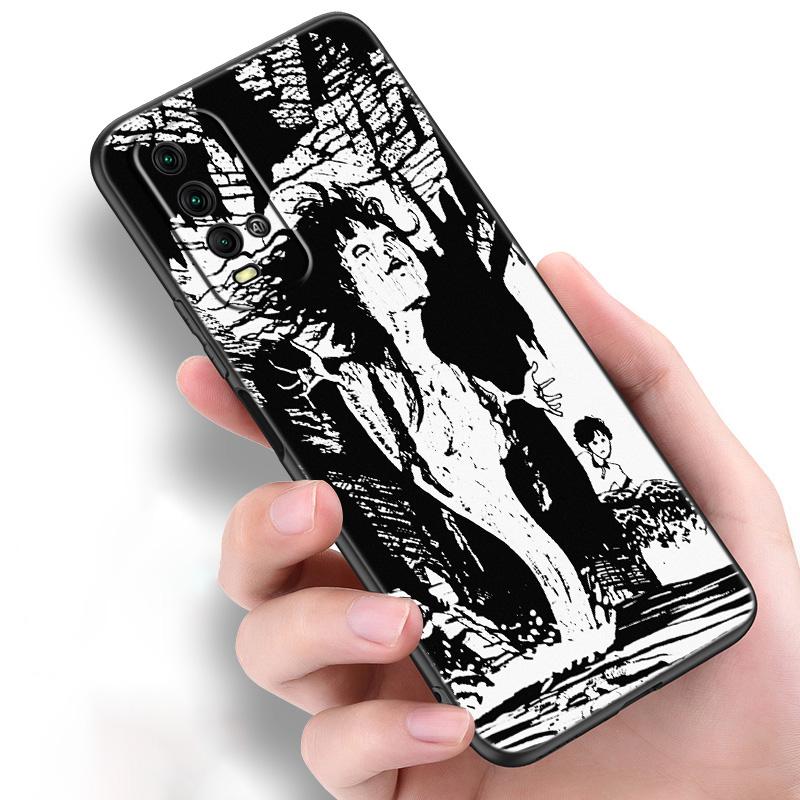 Аниме Junji Ito футболки ужасов силиконовый чехол для телефона для Xiaomi Redmi Note 11 10 9 8 Pro 11T 10T 10S 9S 8T 9 9A 9C 9T черный чехол