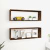 VidaXL Cube Wall Shelves 2 Pcs Smoked Oak 80x15x26.5 Cm 815915