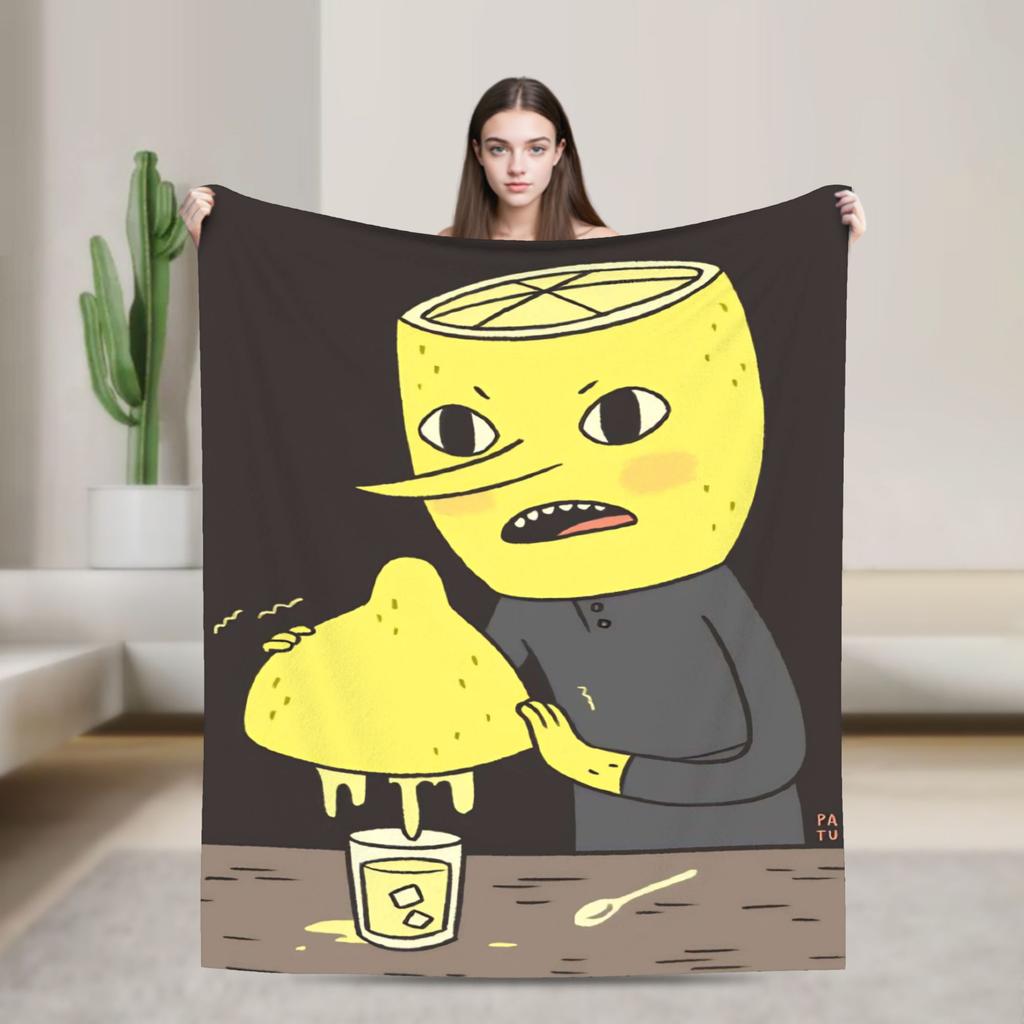 Lemongrab Unacceptable Flannel Blanket Spring Warm Soft Throw Blanket for Kids Adult Home Decor Graphic Bedspread Sofa Bed Cover