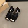 WomenFashion Square Toe Women Fashion Mary Jane Shoes Soft Sole Ballet Shoes Luxury Shallow Buckle Women  Brand Heels Sandals