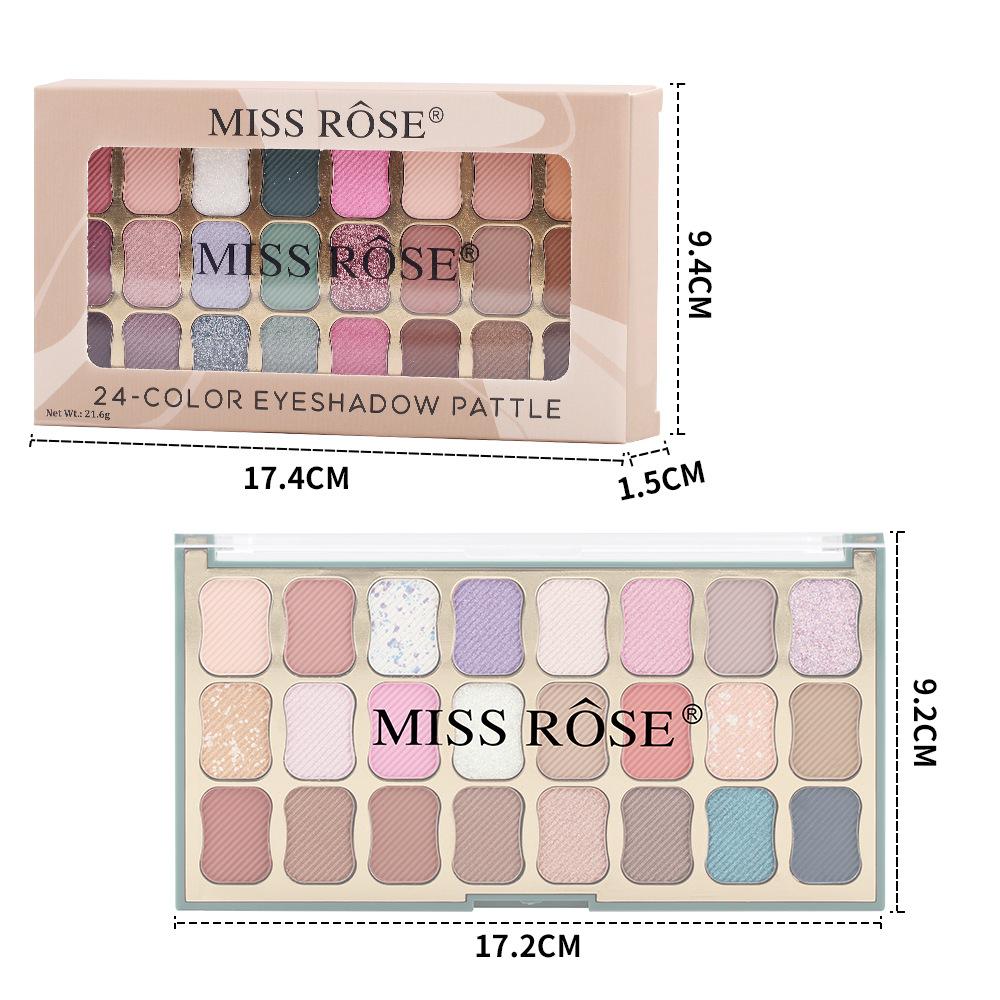 MISS ROSE 24-в-1 Изысканные тени для век для девочек Матовые мерцающие профессиональные тени для макияжа