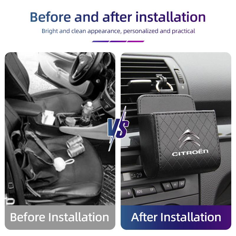 Car Air Vent Storage Box Rhombus Pattern For Citroen C4 C3 C5 C1 C2 Berlingo Celysee Cactus Picasso Aircross Saxo Grand