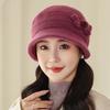 Зимняя шапка для мам, однотонная вязаная шапка с бабочкой и цветком, женская ветрозащитная, защищающая уши, толстая шапка-ушанка