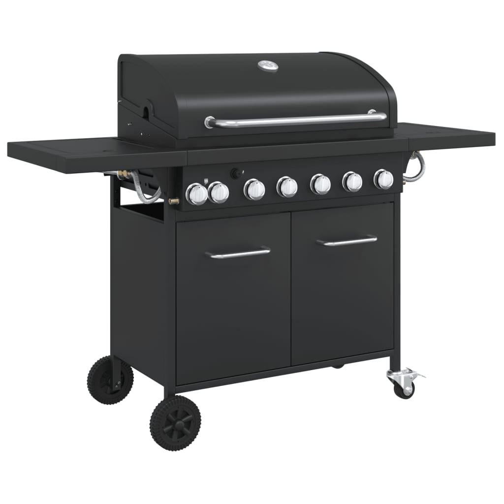 7 Burner Gas Grill in Black Powder Coated Steel