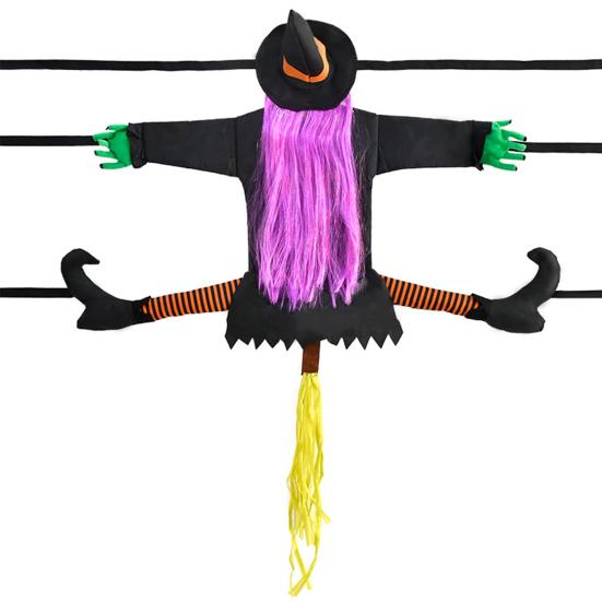 Large Crashing Witch Into Tree Halloween Decoration Outside Flying Witch Hitting Tree Prop for Outdoor Yard Garden Lawn Front Porch Decor