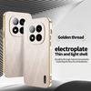 KADEM For Xiaomi Redmi Note 14 Pro+ 5G Case Electroplating Silk Texture PU+TPU Phone Back Cover
