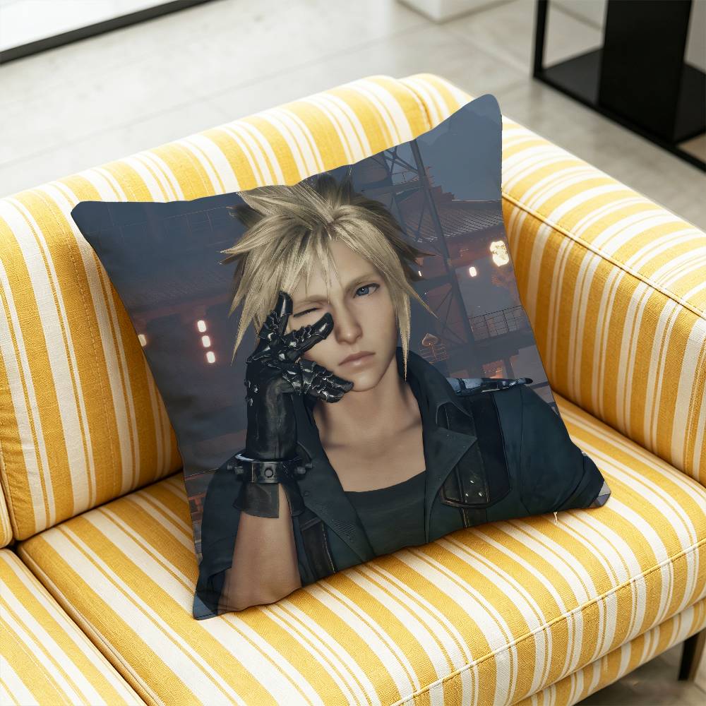 45cm 50cm 30cm 40cm Car Custom Square Pillowcase Pad Cushion Cover For Final Fantasy Cloud Strife Throw Pillow Case