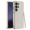 Чехол для мобильного телефона Samsung S25 Ultra Гальванический Однотонный Кожаный Защитный Чехол S25 Простой Чехол для Мобильного Телефона с Защитой от Падений