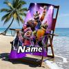 Custom Name Personalized Five Nights at Freddy's Print Beach Towel, for Trip Camping Beach Party Home Decor, Birthday Gift for Family & Friends