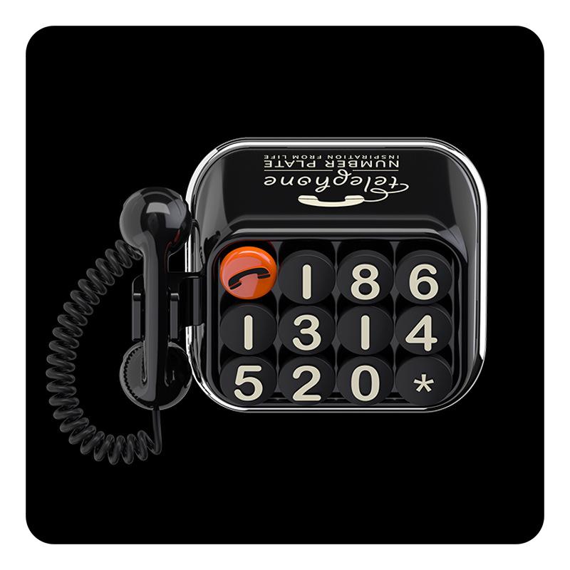 Creative Retro Temporary Parking Car Number Plate Old Telephone Theme Mobile Phone Number Retention Car Interior Decoration