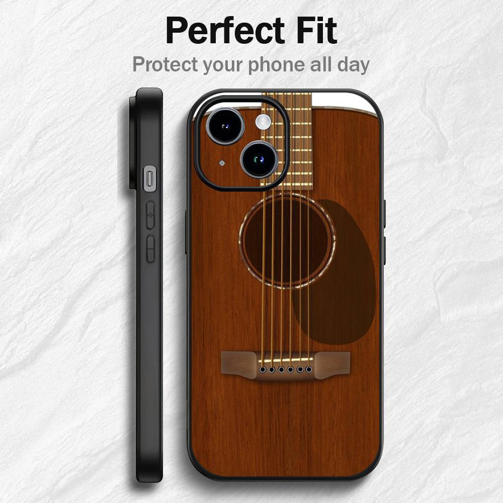 Классическая музыкальная гитара Чехол для телефона Для iPhone 17 16 15 14 13 12 PRO MAX PLUS Mini ТПУ Мягкий к коже Чехол