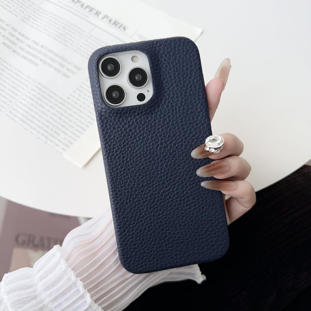 Высококачественный противоударный чехол с принтом личи для iPhone16 15 14 13 12 11 Pro Pro Max Plus Mini 7 8 XS XR Series из искусственной кожи