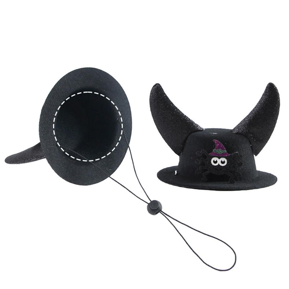 Pumpkin Halloween Pet Horns Hat Adjustable Dog Dress Up Cap Halloween Pet Hat  Halloween Decor