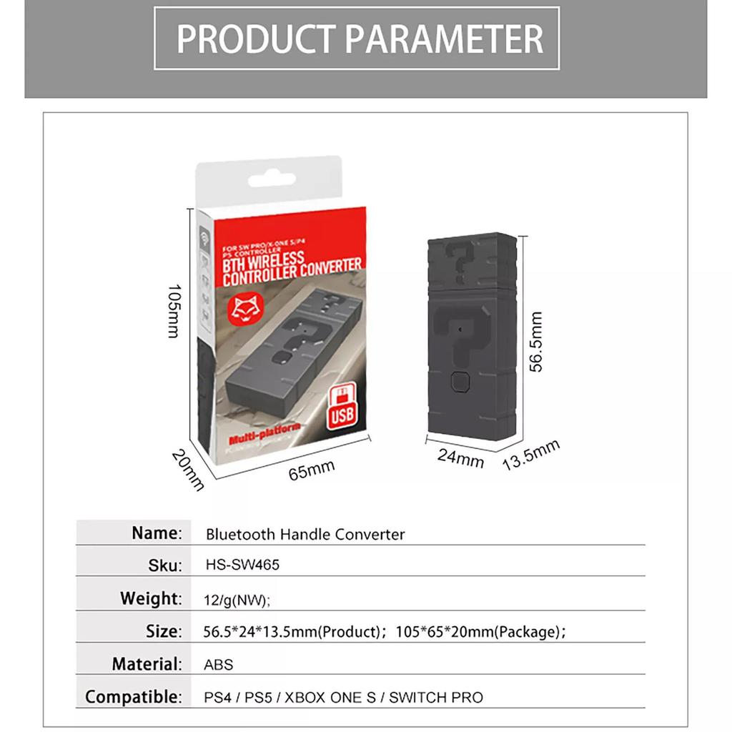Адаптер контроллера для Windows PC для для для для One для Switch, Bluetooth Handle Converter Plug and Play
