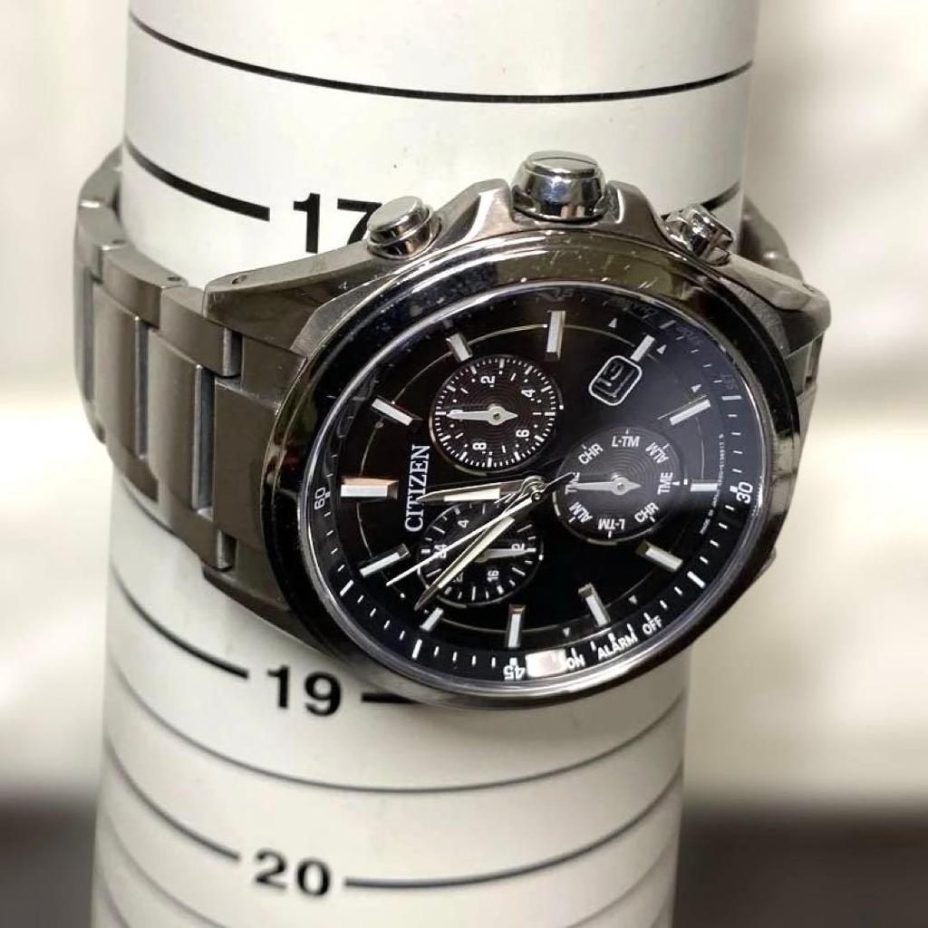 Б/у [Рабочий предмет] CITIZEN/Citizen Solar E820 Черный циферблат Титановый Легкий