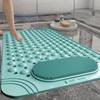Non-Slip PVC Bath Mat with Massage Buttons - Light Blue & Multi-Color Polka Dot Pattern, Rectangular Shower and Bathroom Safety Mat, Bath Accessories