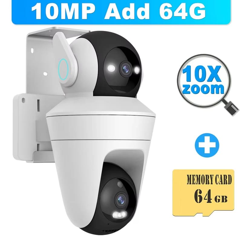 5K 10MP Wifi IP камера 10-кратный зум с двумя объективами наружная PTZ камера безопасности автоматическое отслеживание умный дом CCTV камера 360° видеонаблюдение