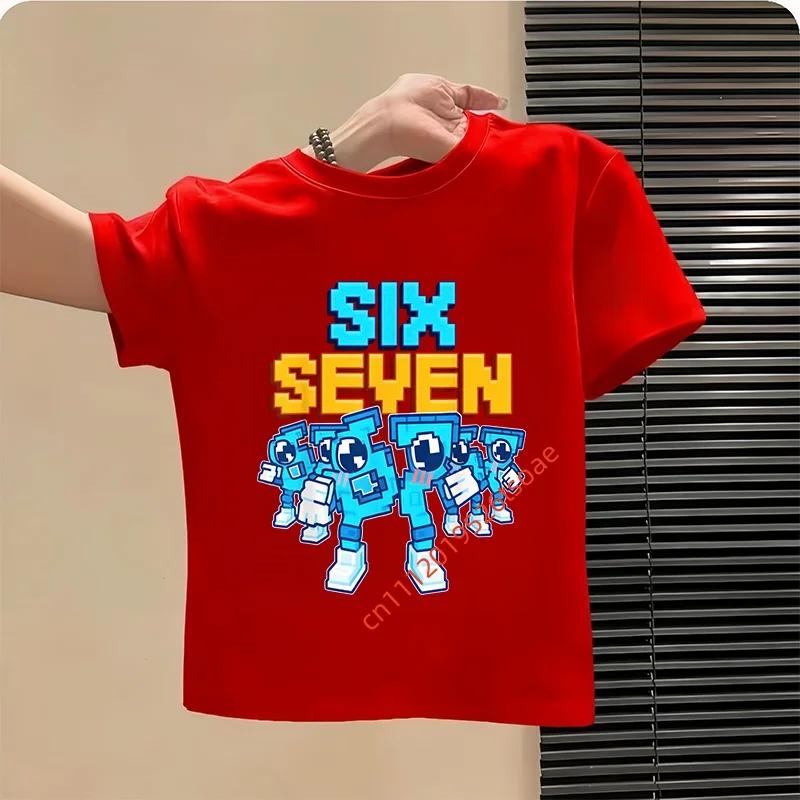 Смешная Six Seven Итальянская Brainrot 67 Графический Принт Число Футболка МальчикДевочка Летняя Короткий Рукав Детская Свободная Удобная Футболка Топ