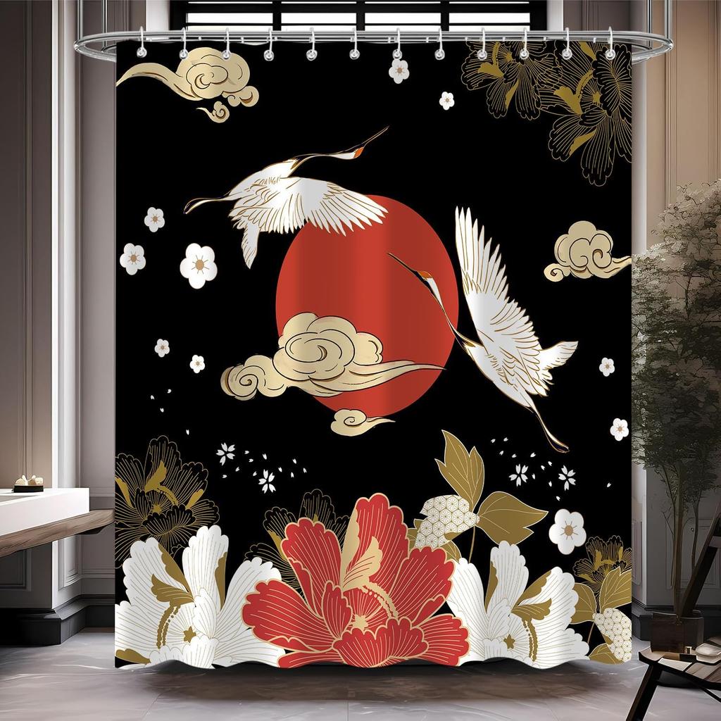 Милая шторка для душа с котиком, Забавный черный кот, белый мозаичный набор аксессуаров для ванной, Черная забавная шторка для душа с силуэтом, Полиэстер