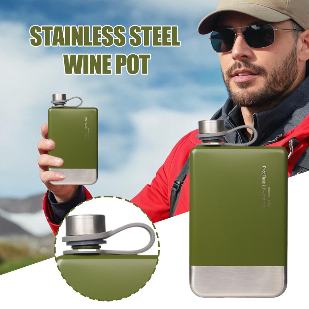 Flat Water Bottles For Travel Leakproof Compact Water Bottle Stainless Steel Reusable Liquor Containers For Beer Beverage Drinks