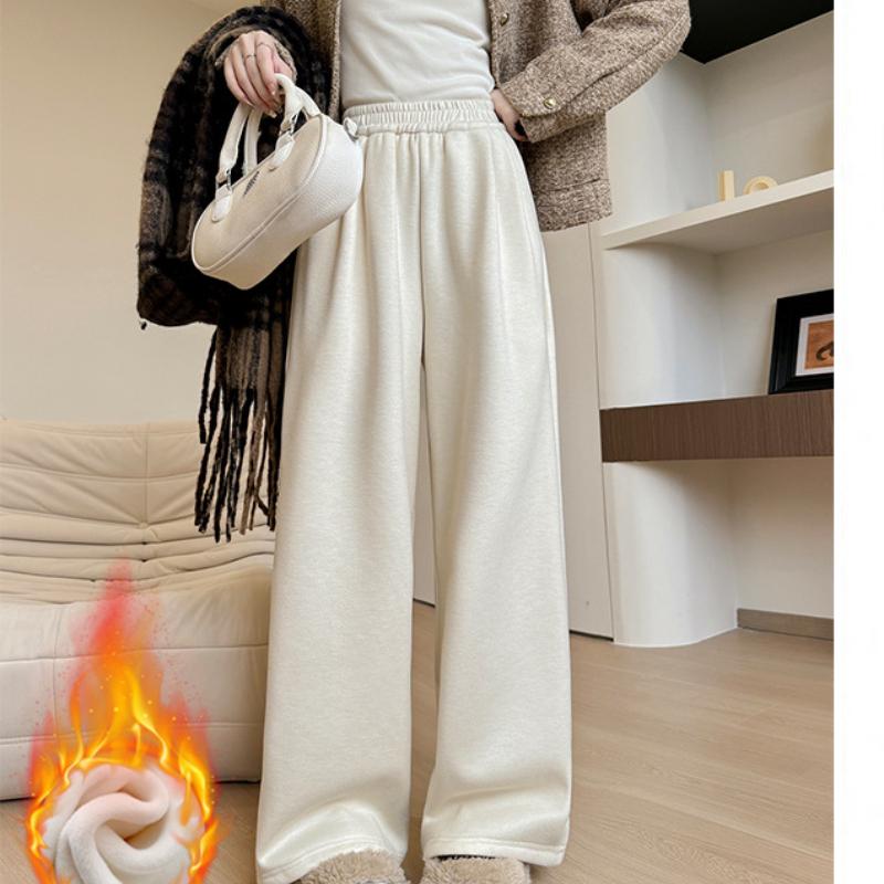 Брюки палаццо из кашемира антилопы и бархата для женской осени и зимы, повседневные, зауженного кроя, прямые брюки, утолщенные, мягкие, как клейкий рис