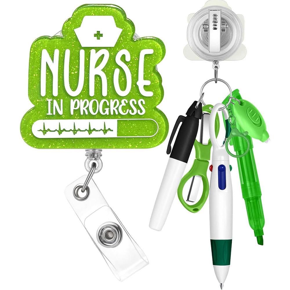 Портативный набор ручек для медсестры Выдвижной зажим для бейджа медсестры Модный держатель для бейджа-катушки