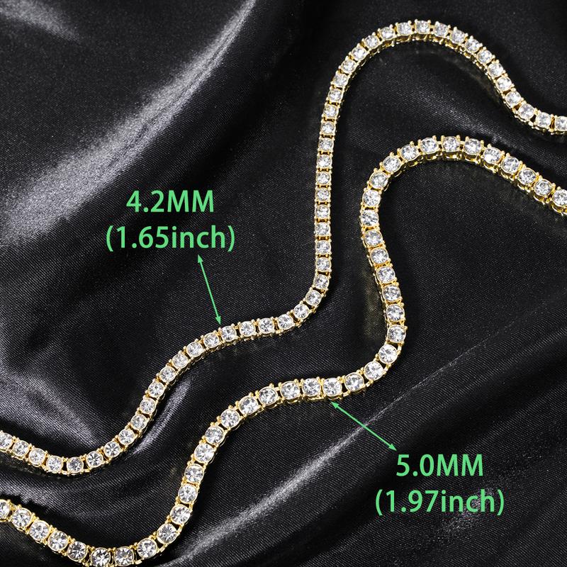 Hip Hop 5MM Tennis Chain Iced Out Bracelet Necklace Men Fashion Silver Color Tennis Jewelry Chains Women 20inch Choker Punk Gift
