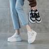 Маленькие белые кроссовки на толстой подошве с внутренней танкеткой, увеличивающие рост, женские весенние новые модные универсальные легкие повседневные спортивные кроссовки
