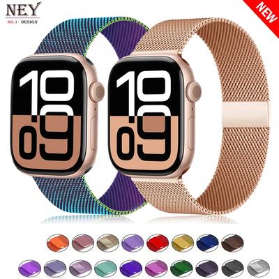Миланская петля для ремешков Apple Watch 45 мм 44 мм 40 мм 41 мм 42 мм-46 мм браслет «звездное сияние» iwatch series 8 7 6 5 SE 9 10 Ultra 2 49 мм