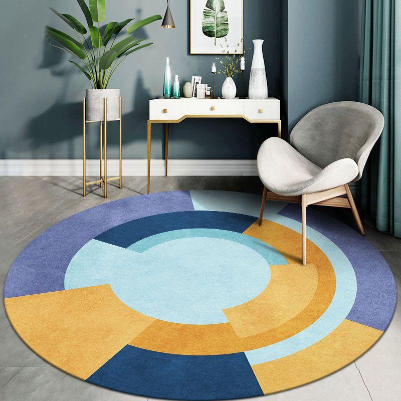 European Style Circular Carpet Bedroom Living Room Carpet Home Computer Chair Mat Bedside Carpet