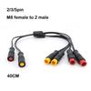 9mm M8 2 3 5 Pin 1 Female To 2 Male DC Splitter Julet Waterproof Ebike Sensor Connector Cable Electric Bicycle Butt Joint Plug