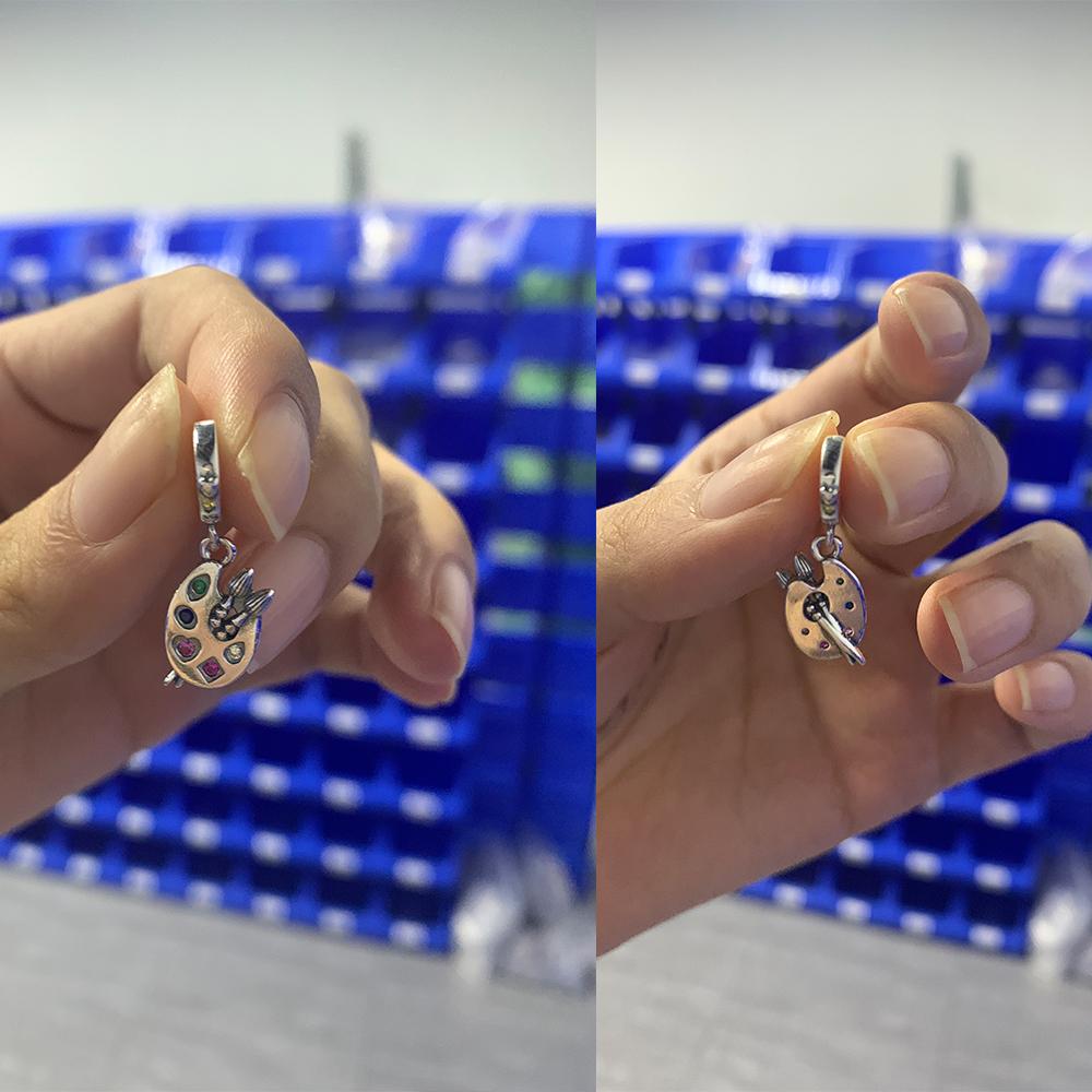 S925 Стерлингового Серебра Художник Палитра Красок Подвески Подвески Из Бисера Подходит Оригинальное Ожерелье Браслет Ювелирные Изделия Мода Женщины DIY