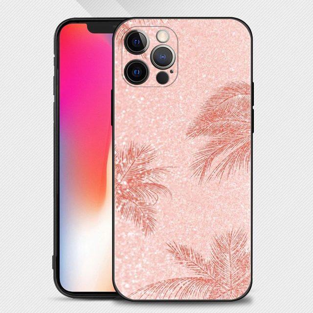 Чехол для телефона iPhone 14 13 12 11 Pro Max XS XR X 8 7 Plus SE Чехлы для мобильных телефонов Красивые розовые блестящие чехлы Funda Cell