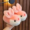 Новые детские тапочки для дома, милые зимние тапочки с кроликом для девочек, модные теплые пушистые детские повседневные хлопковые тапочки для мальчиков с рисунком из мультфильмов