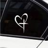1 шт. Наклейка на автомобиль в форме сердца и креста для ноутбука, грузовика, виниловая наклейка, украшение на окно, стильные водонепроницаемые белые наклейки