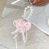 Милое Сладкое Плюшевое Сердце Любовь Кружево Бант Жемчужная Цепочка Брелок Подвески Шарм для Рюкзака Украшения для Подвешивания на Сумку Девичья Цепочка для Телефона Подарки