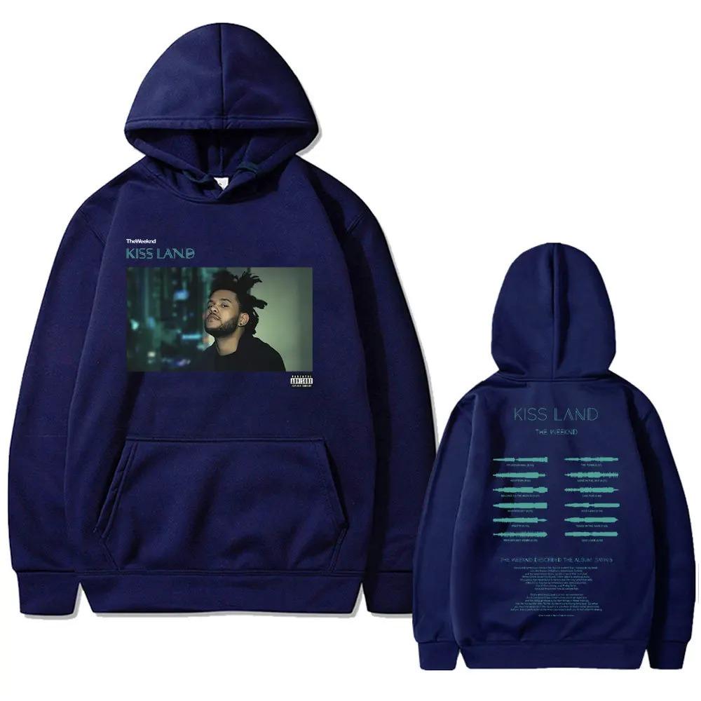 Модная Уличная Спортивная одежда Weeknd Kiss Land Двусторонний принт мужской Осенний флисовый Худи С длинным рукавом одежда
