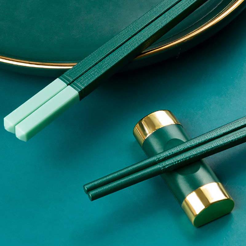 5 пар/компл. набор палочек для еды из японского сплава, устойчивая к плесени посуда, Нескользящие многоразовые палочки для суши, домашние длинные палочки для еды